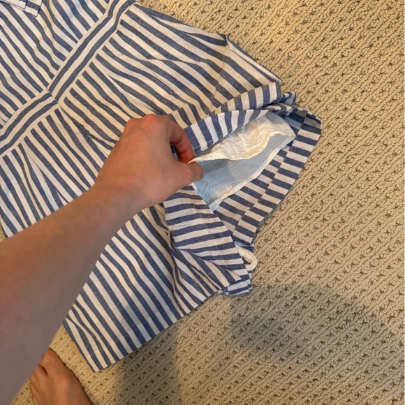 Lulu’s Blue Striped Off-the-Shoulder Romper - Picture 11 of 12